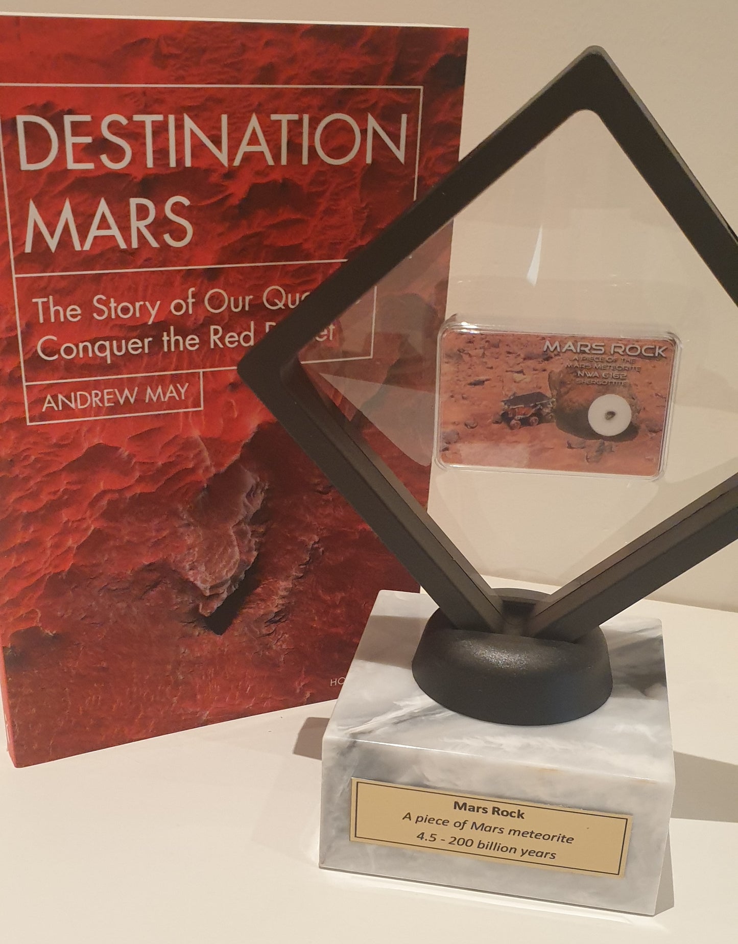 Adult Mars book PLUS authentic 11mg Meteorite from Mars